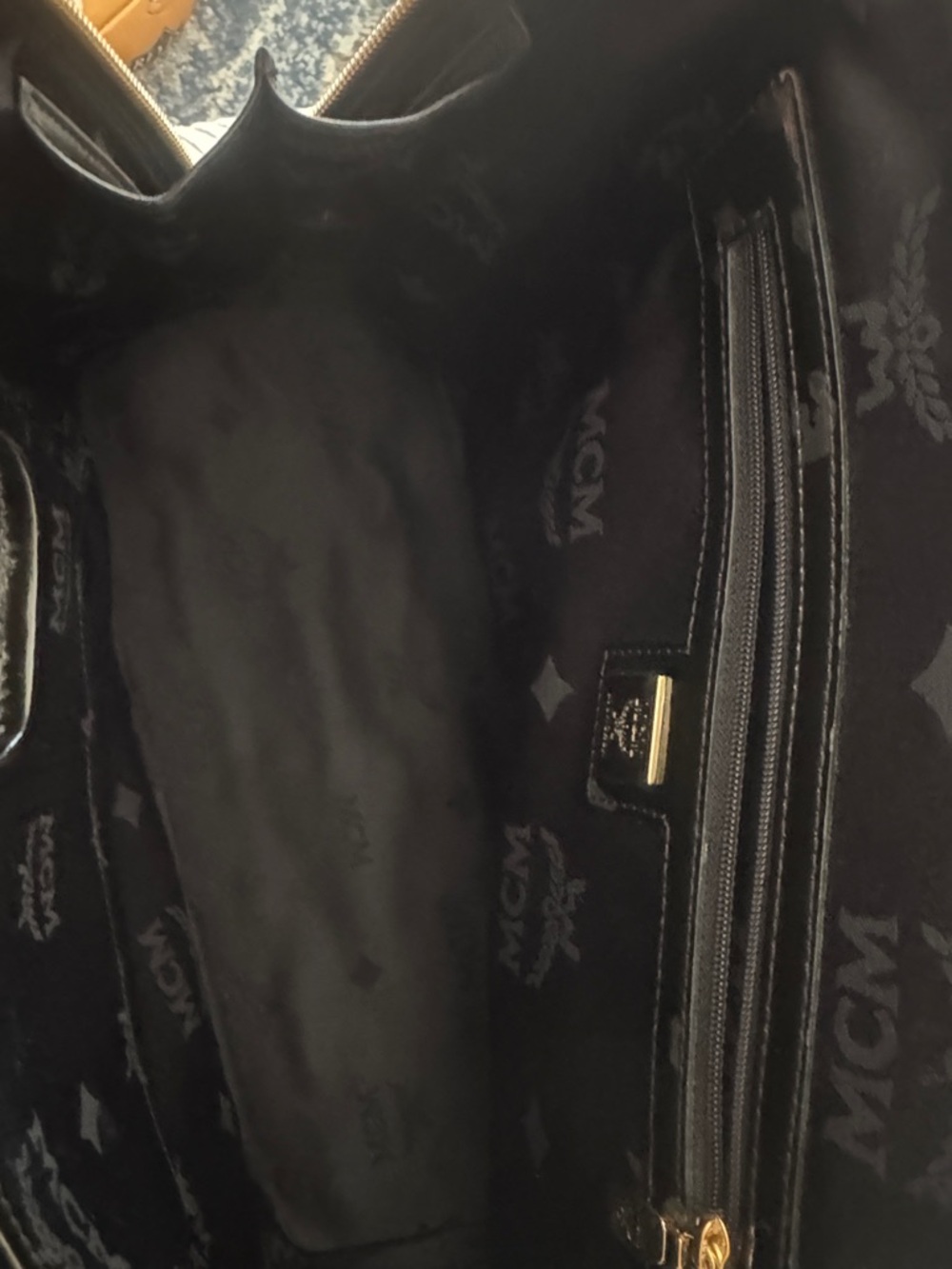 MCM Black Patent Satchel - Picture 8 of 12